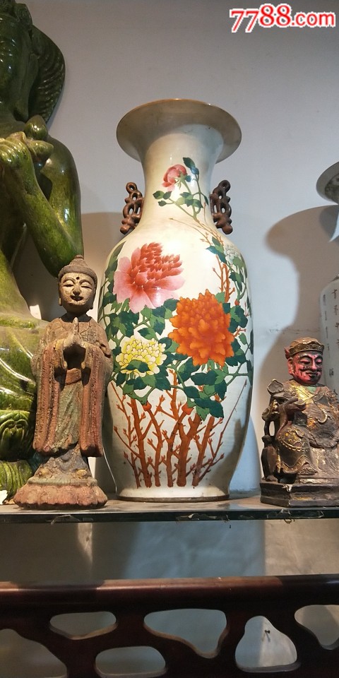 晚清民国300件油彩大瓶一对5800