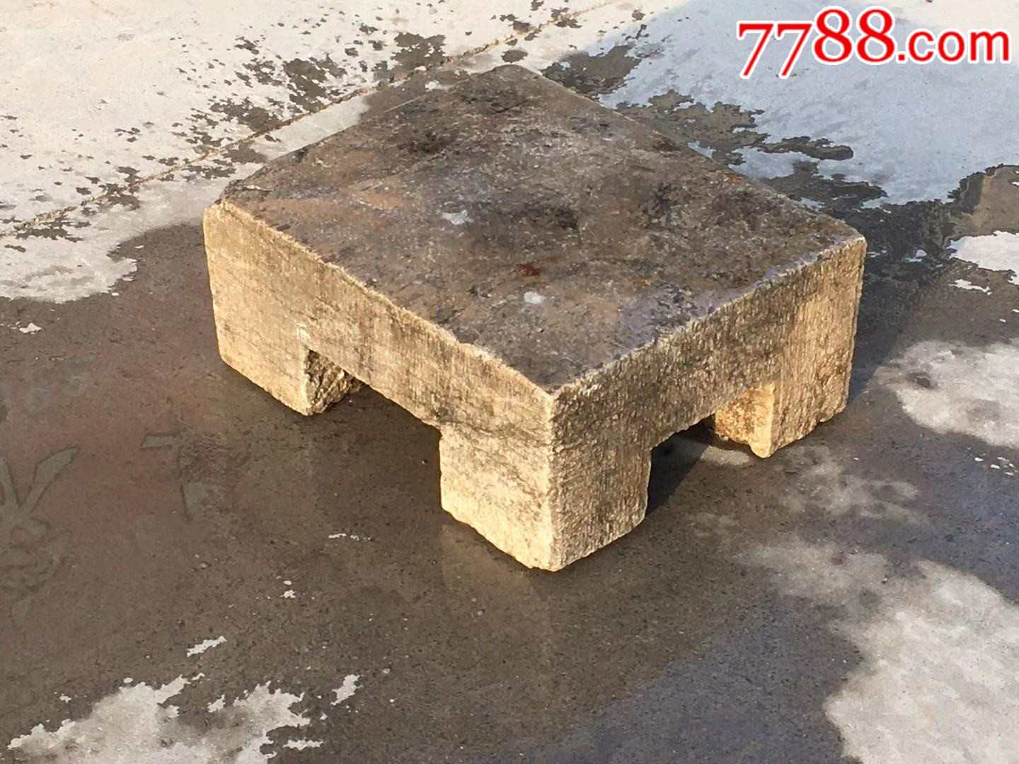 明代青石整石出小茶桌