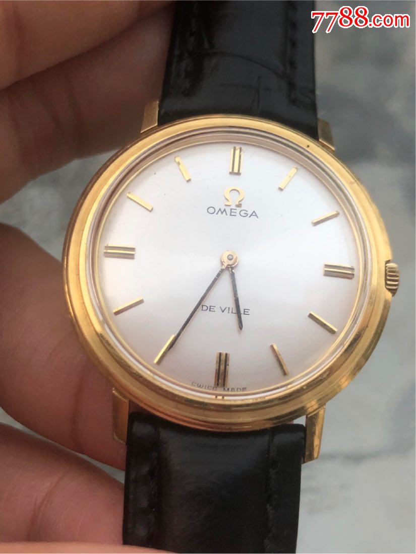 18k纯金欧米茄蝶飞手动机械男表