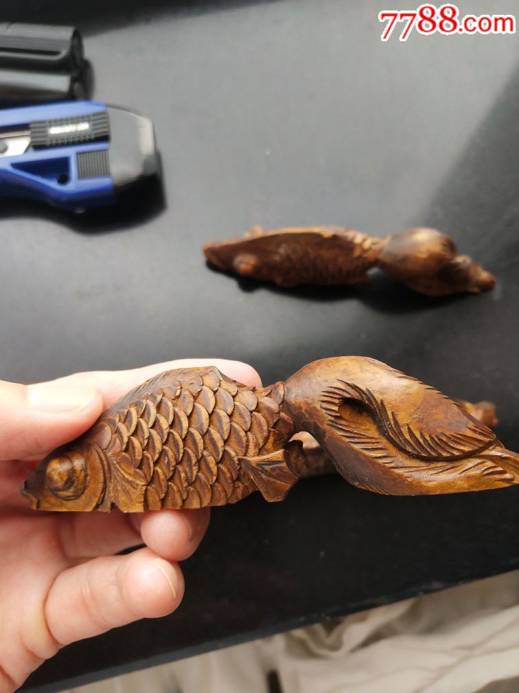 老木雕金鱼手工雕刻木器老物件