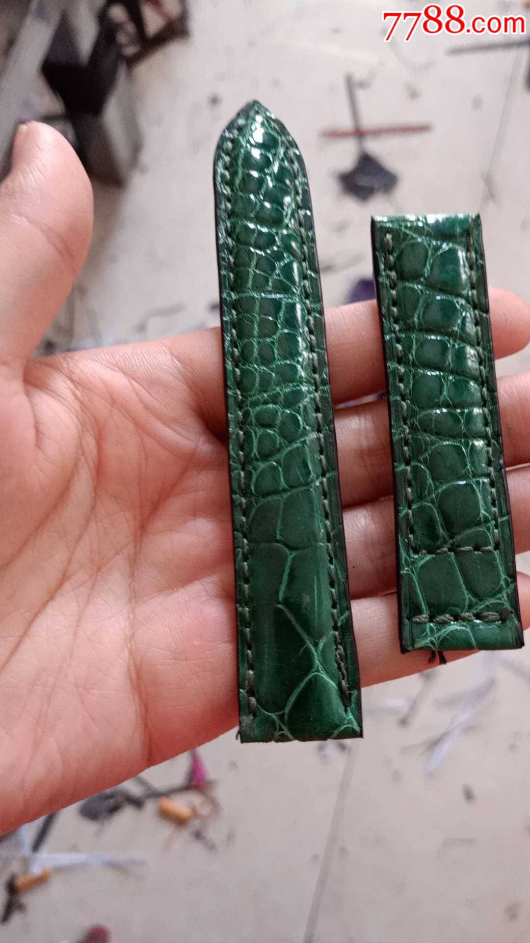 真皮表带手表带皮带养殖鳄鱼皮表带高光杂纹款