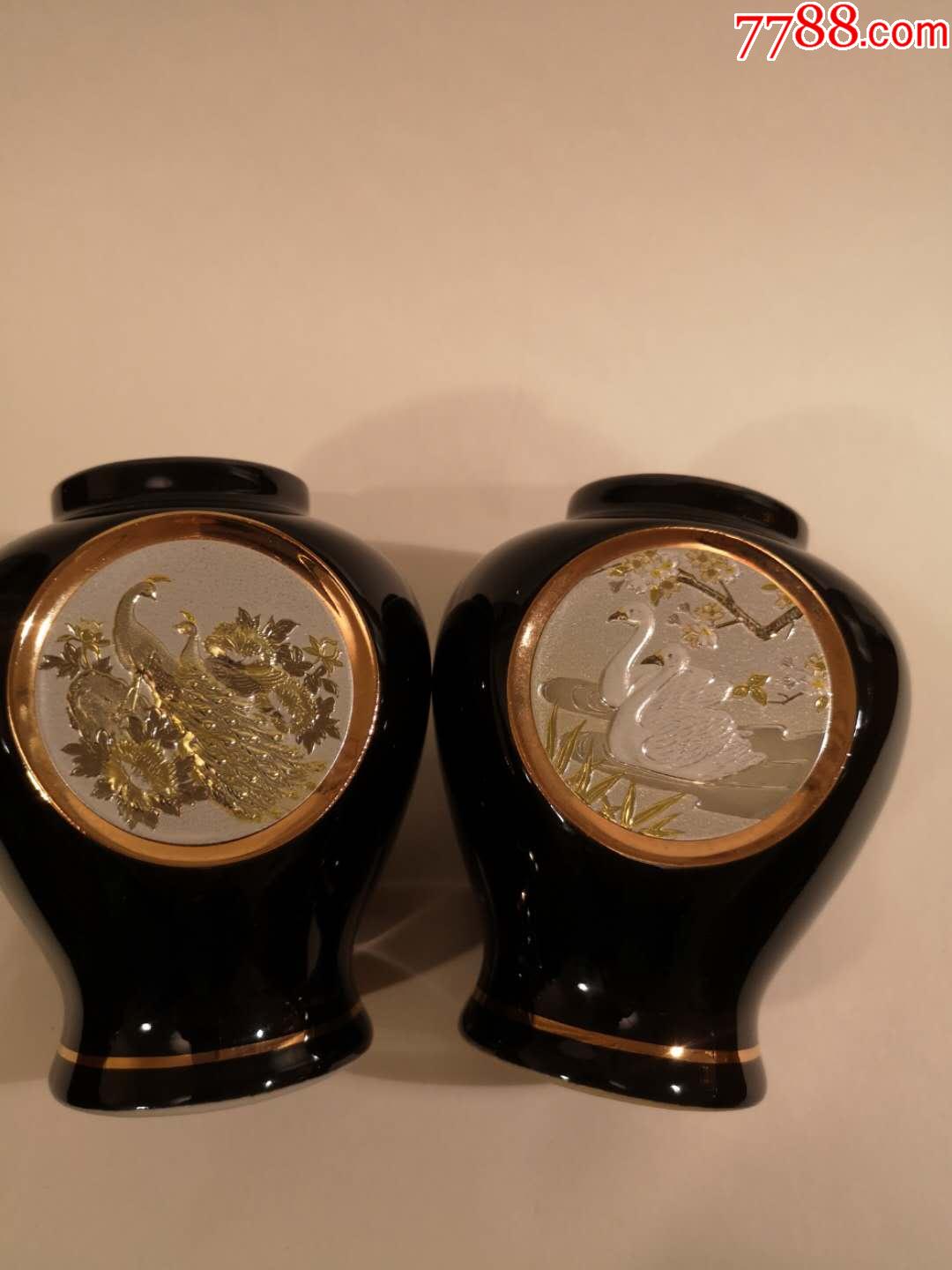 70年代日本雕金艺术花瓶