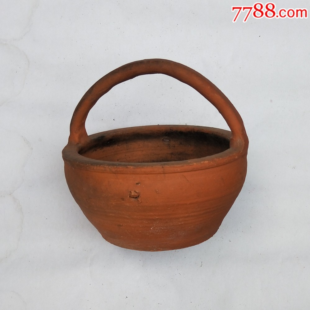 民国红泥陶木炭火炉子手工素面冬季提梁取暖器全品包邮