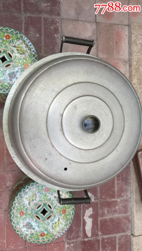 老物件年代戏影视道具农家院可用物品六七十年代生铝蒸锅完整使用正常