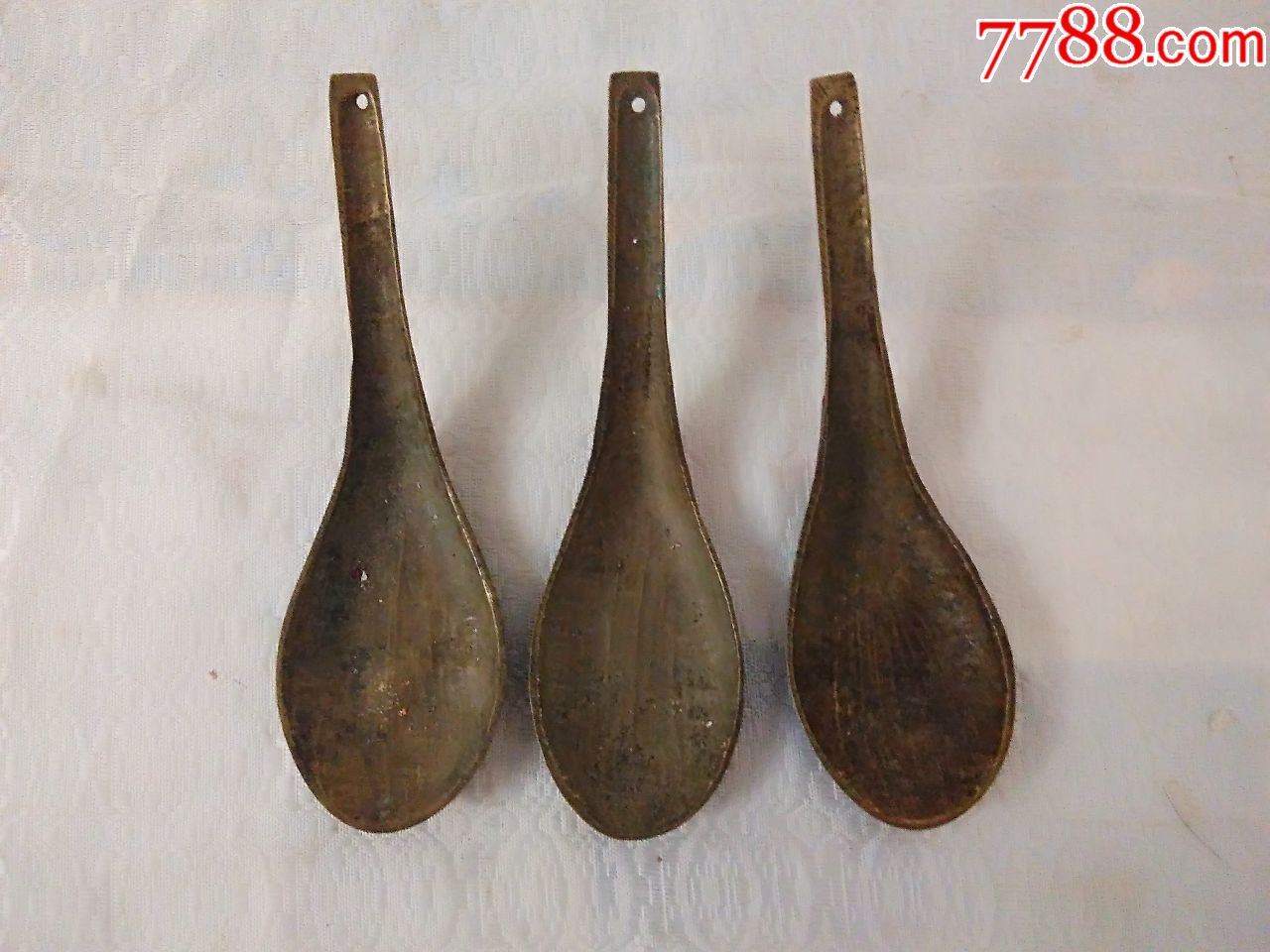 5081几十年铜勺子汤匙3条