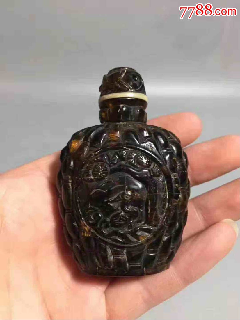 清代琥珀鼻烟壶（仔细阅图看简介）_旧鼻烟壶_又又钱币杂货铺【7788旧书网】