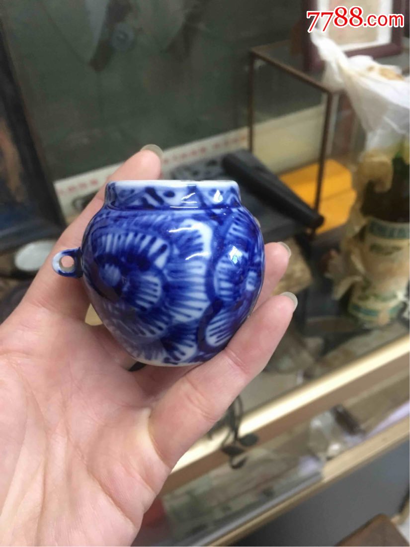 清老青花鸟食罐