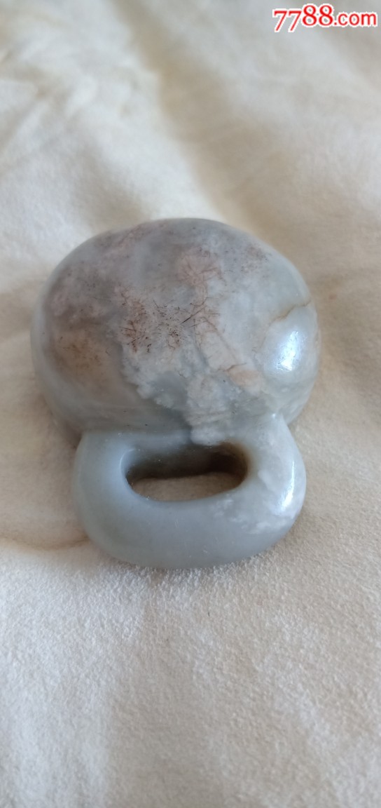 和田白玉辽代马鞍绳穿子玉马鞍件