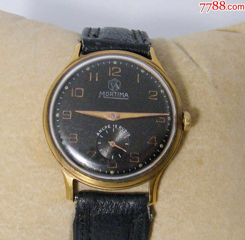 法国名表mortima高卢雄鸡-包金小三针机械表黑盘金针金字_手表/腕表