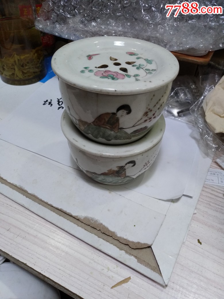 清代名家美女罐一对