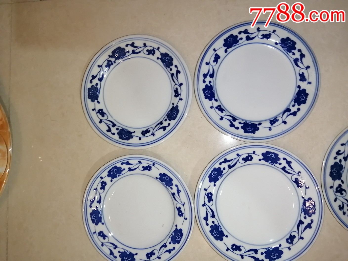80年代景德镇出品老青花盘子8个