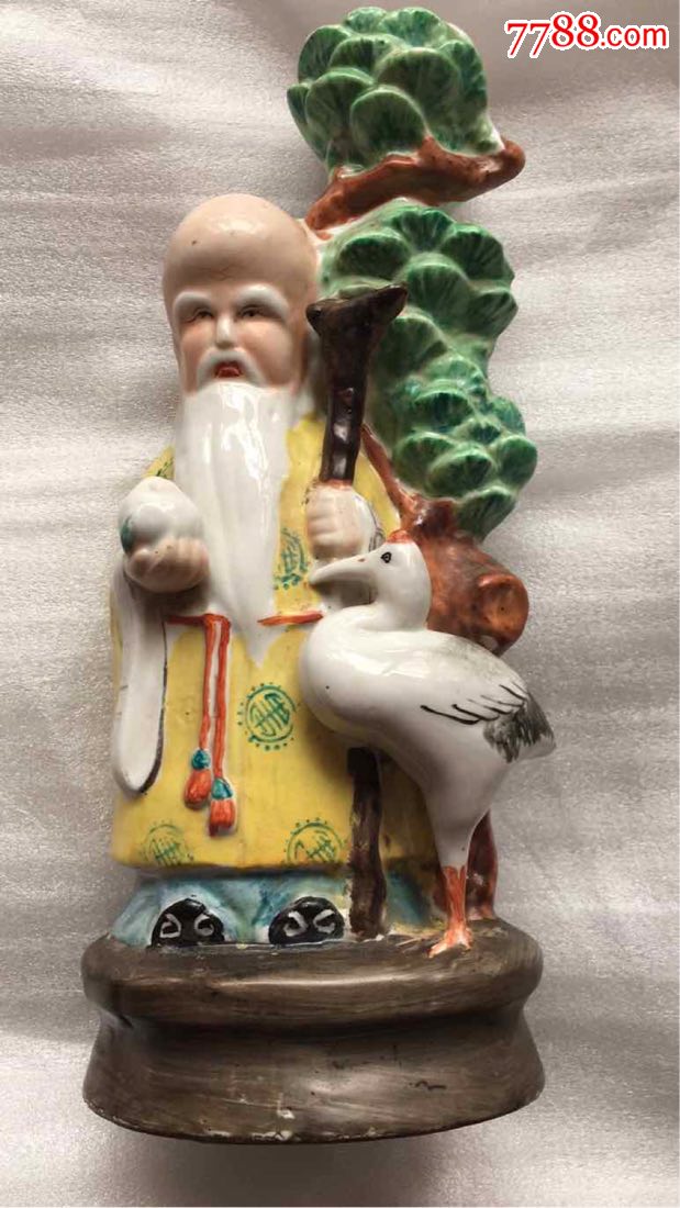 满洲寿星松鹤台灯座