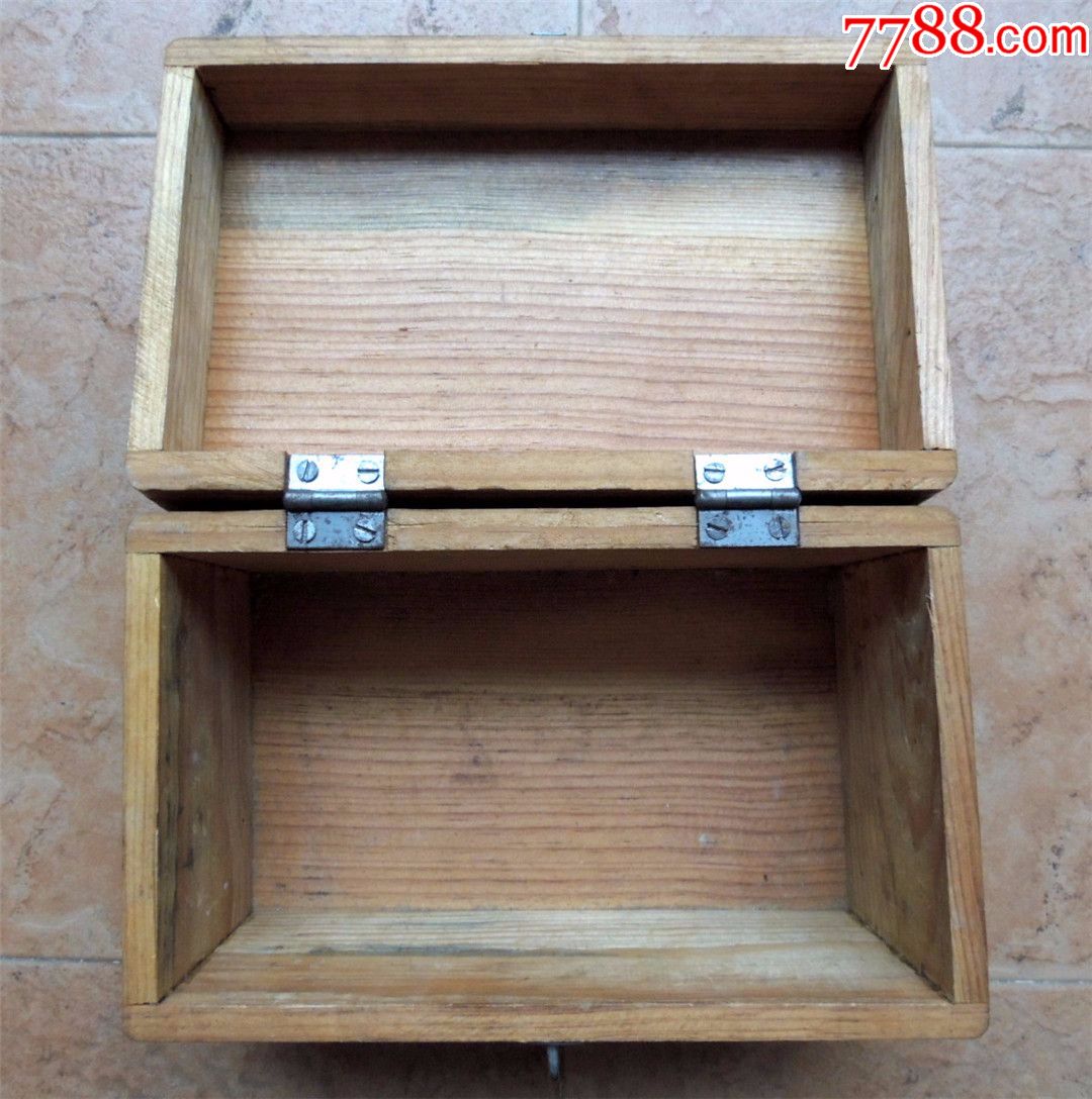 怀旧收藏1911解放初期老匠人榫卯结构好木料随身工具箱百宝箱720g