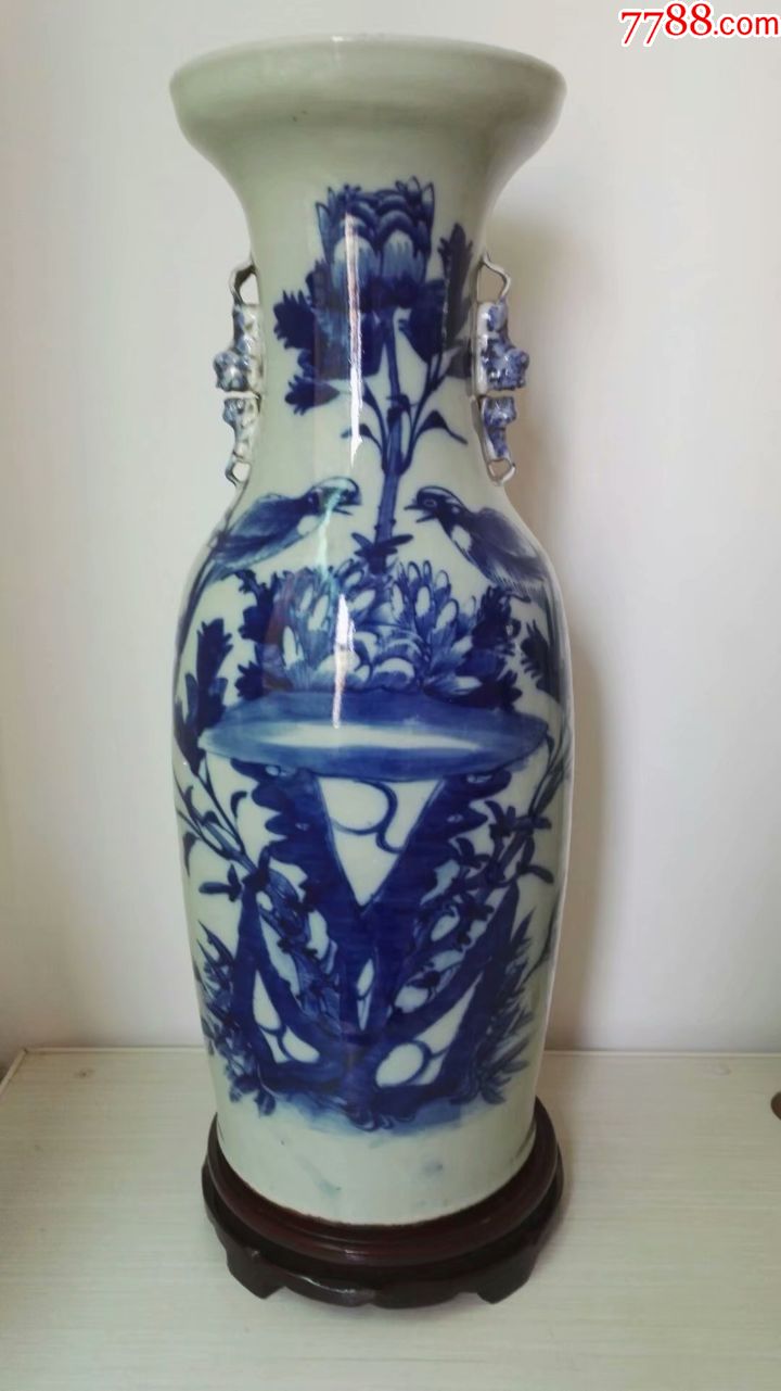 晚清青花花鸟三百件大瓶-价格:6000元-se69505751-青花瓷-零售-7788