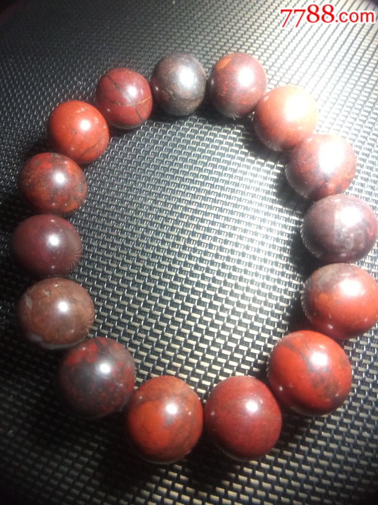 天然鸡血石14mm 大颗手串~补血气神器,巴林石_第1张_7788巴林石