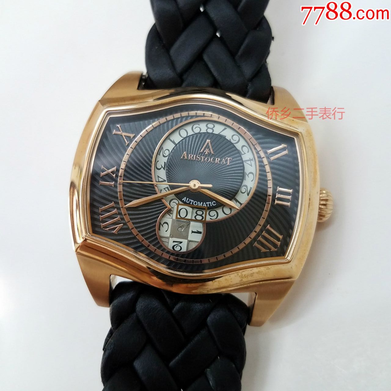 aristocrat自动机械男表【独特轮盘式日历】【电视机型表款】_手表
