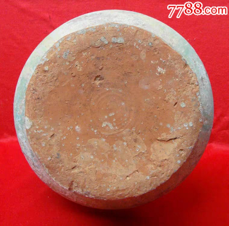 汉代陶器陶瓶绿釉虎头美人瓶高45cm4.9公斤暗裂修补编2_价格2380.