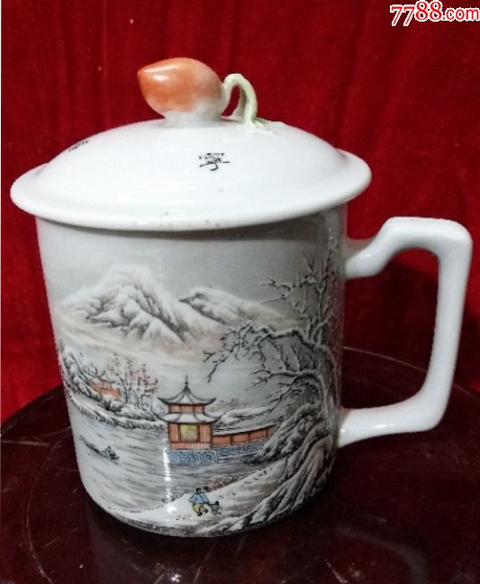 雪景茶杯