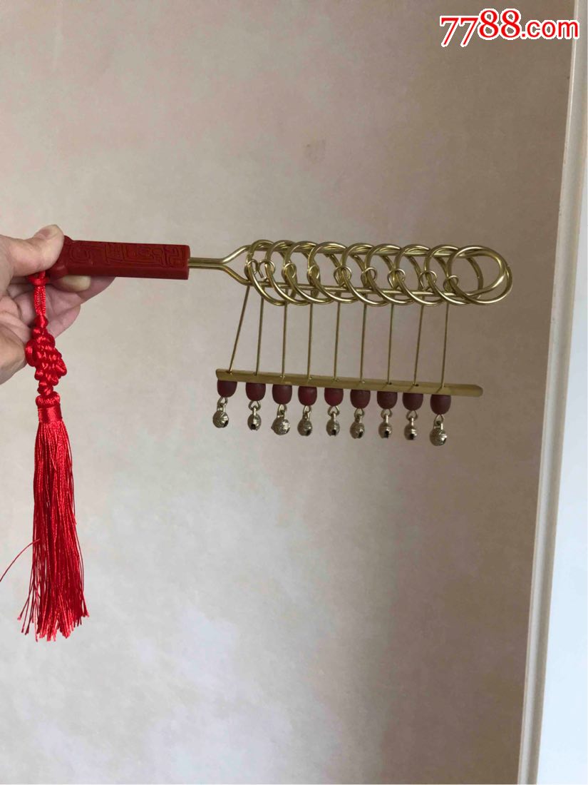 中国古代智力玩具收藏级手工制作纯铜九连环