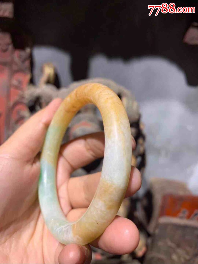 【手镯】出土老玉镯/玉器/老物件/包老保真/尺寸:内径5.8公分