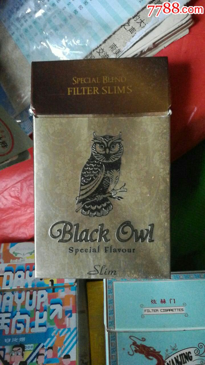 blackowl黑猫头鹰牌香烟烟盒