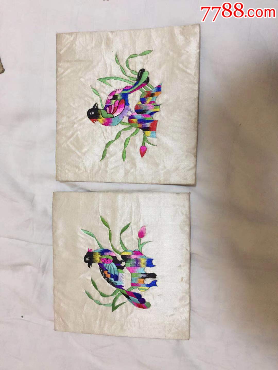 清代滿族刺繡枕頭頂