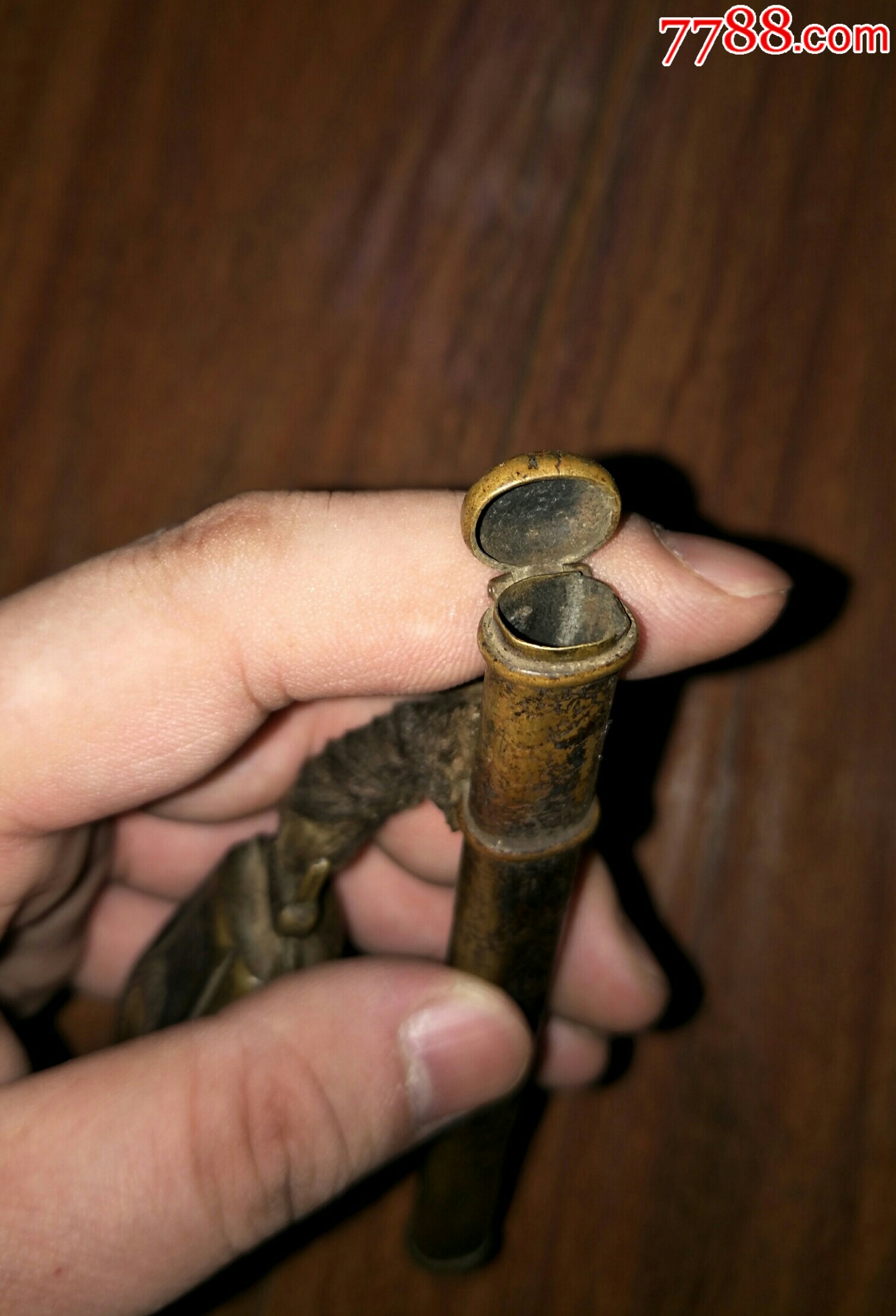 民国时期铜制便携式文房墨斗-铜杂件-7788收藏