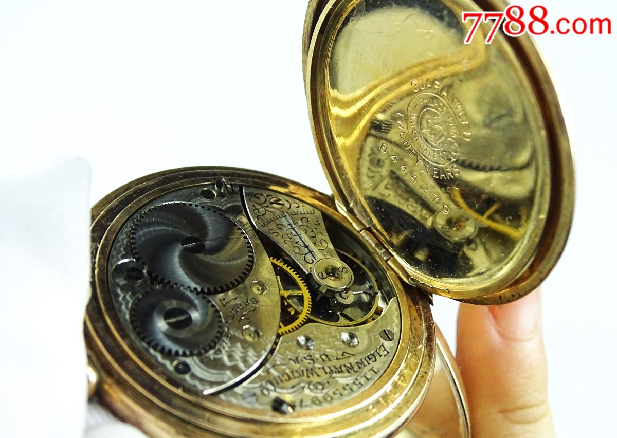 美国1910年埃尔金elgin包金怀表时走时停