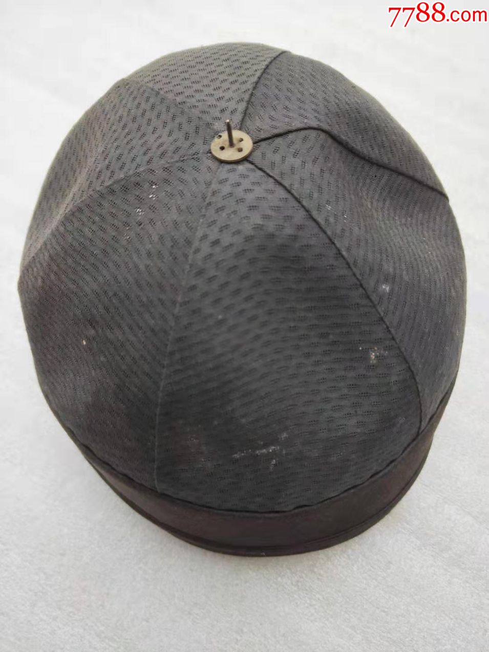 清代老烟台天后宫东面市街内恊茂永商号/捌大型号圆顶帽子,帽内藤子