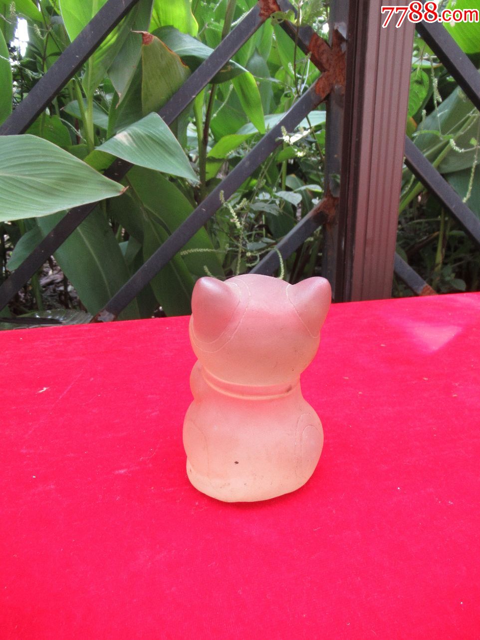 摆件收藏民国到建国前后老琉璃猫造型塑像摆件完美品相