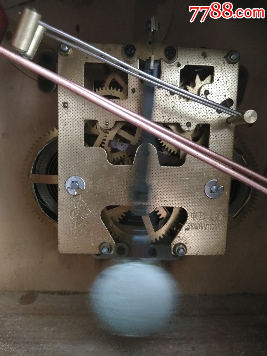 文革时期七十年代中国上海三五牌555牌老座钟老钟表全新品相机械上弦