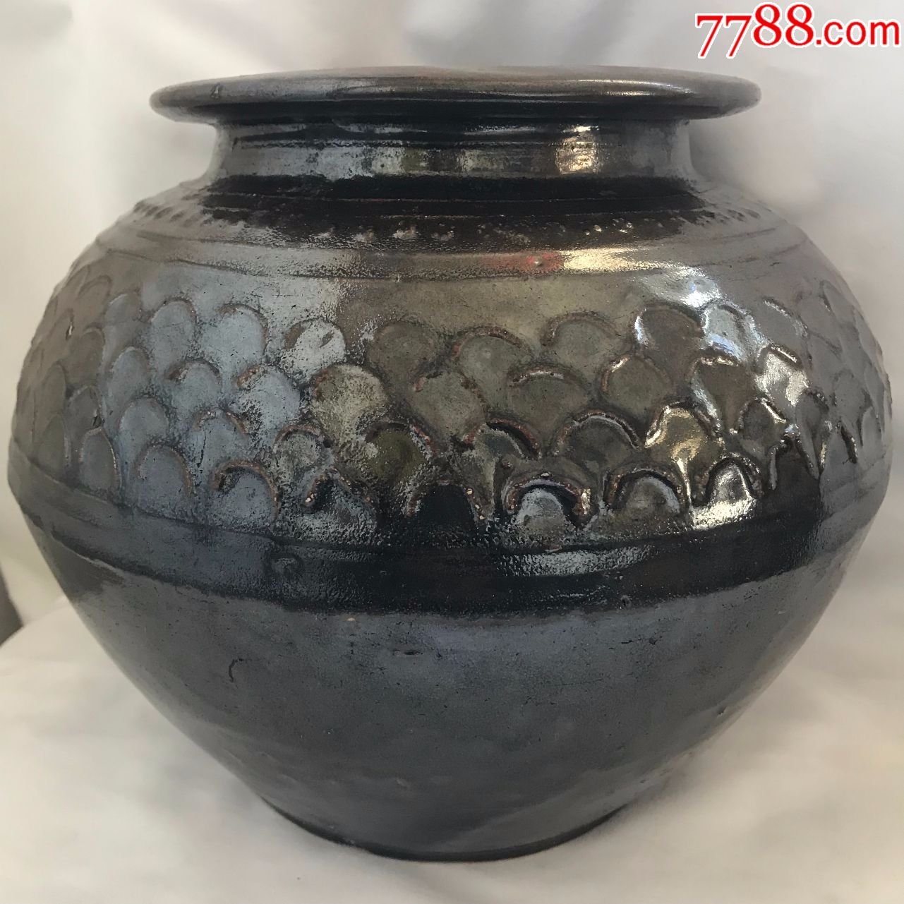 鱼鳞罐黑釉罐3125老罐坛