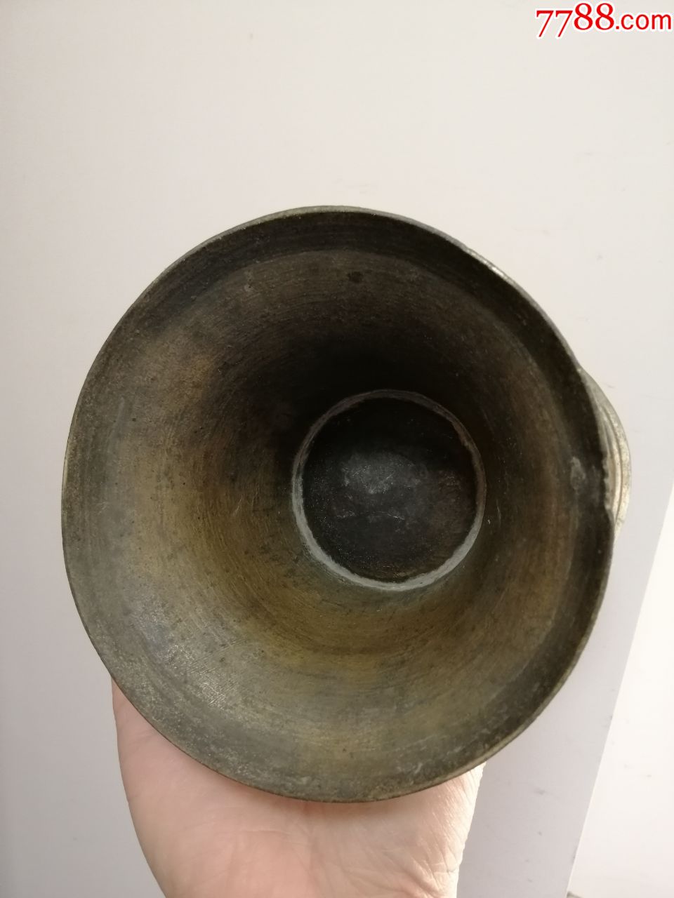 清代白铜花觚渣斗(a4494)-铜皿/盛具-7788收藏__收藏热线