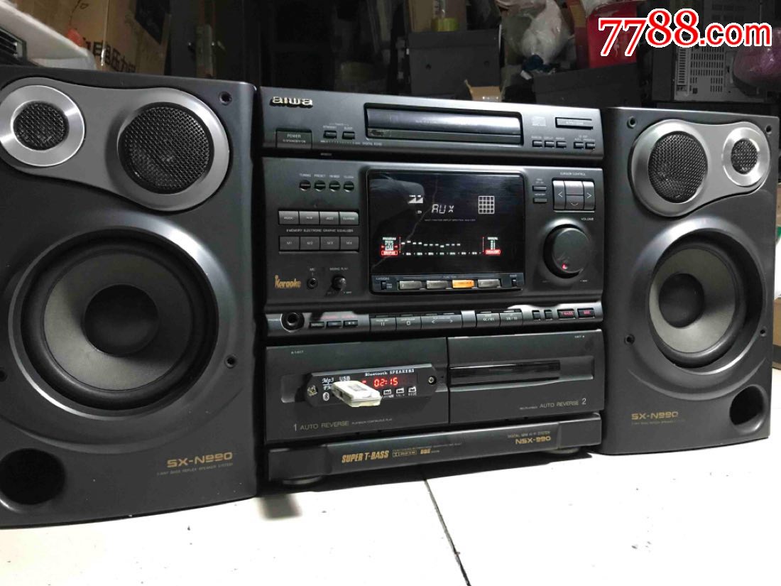 原装爱华aiwa990组合音响可连接蓝牙听歌功能全好的成色不错