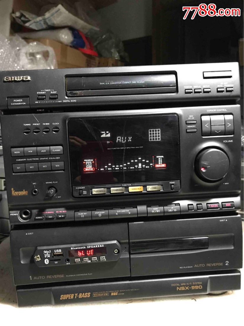 原装爱华aiwa990组合音响可连接蓝牙听歌功能全好的成色不错
