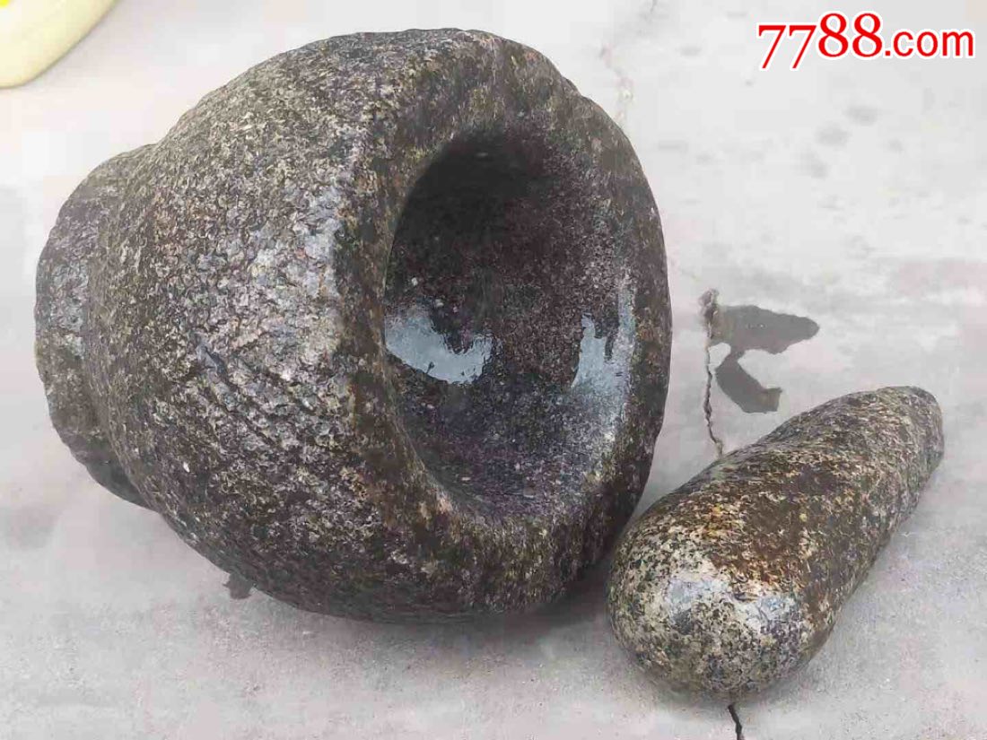清代老青石老石臼老药臼蒜臼10