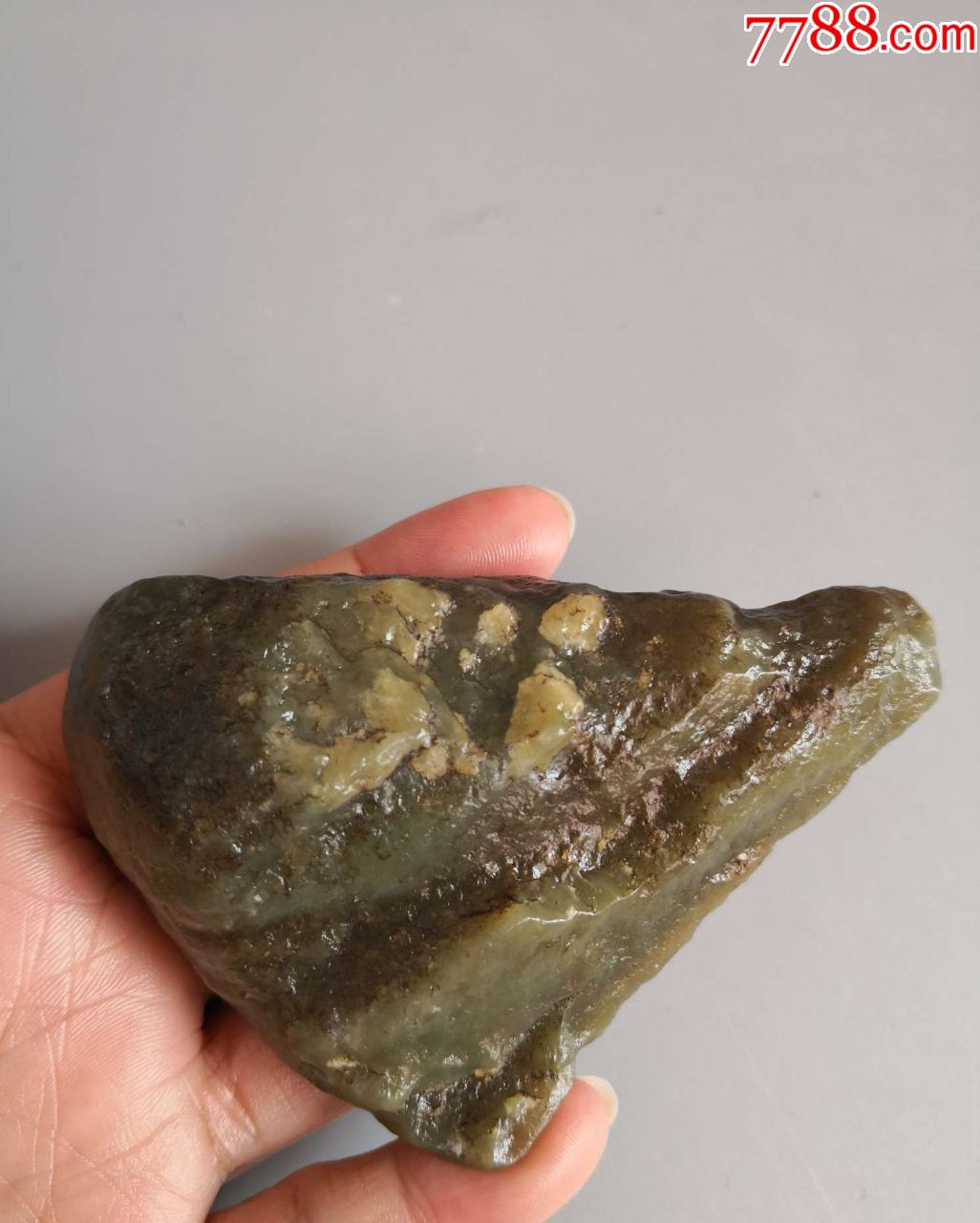 3474和田玉糖青玉戈壁料原石134克