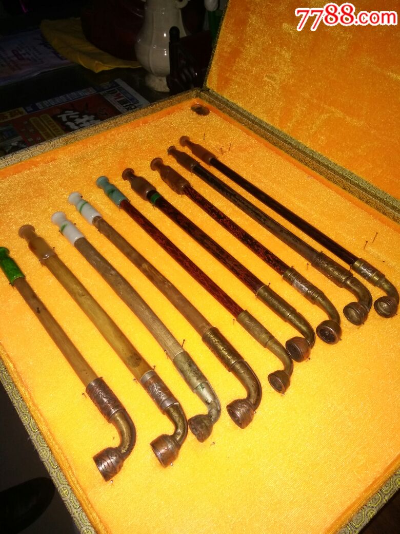 清代烟袋民国烟袋三色铜烟袋锅烟袋老烟袋精品烟具旱烟袋烟口袋