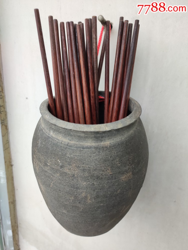 清代黑陶筷子笼