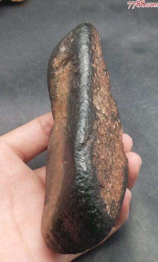 3482和田玉黑青旱籽原石394克