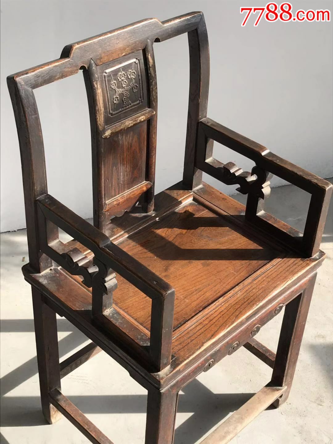 清代榆木太师椅扶手椅老椅子老家具