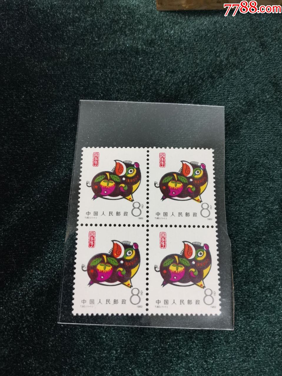 第一轮生肖猪邮票四方连t80