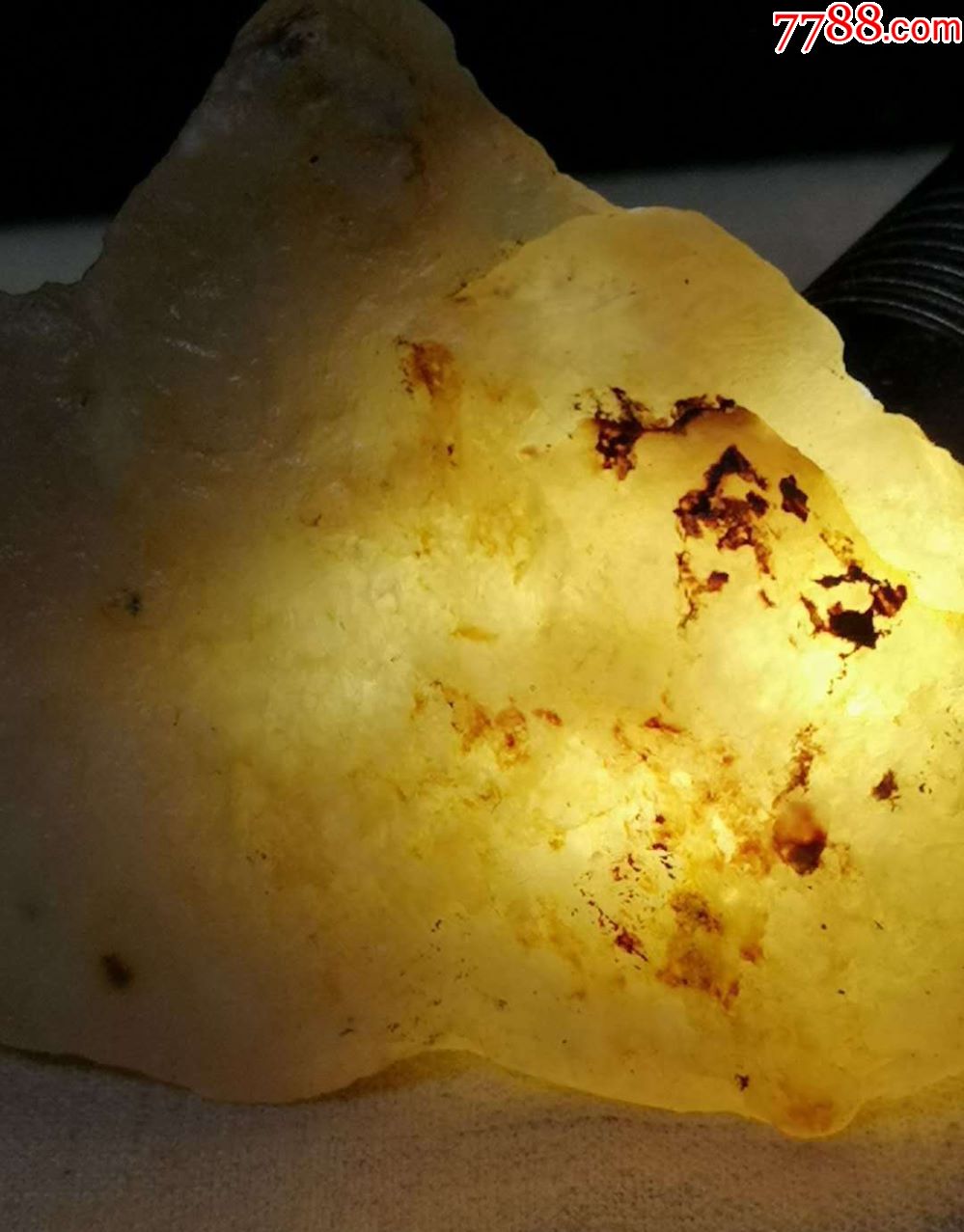 寿山石荔枝冻满丝毛料(老货)