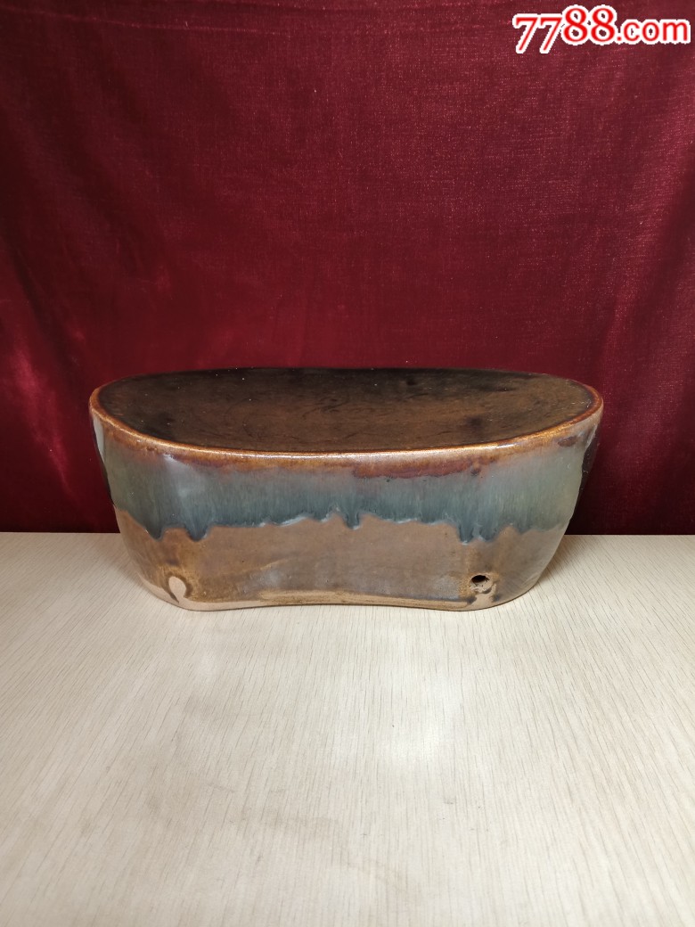 老瓷器高古瓷器宋代磁州窑褐色釉瓷枕