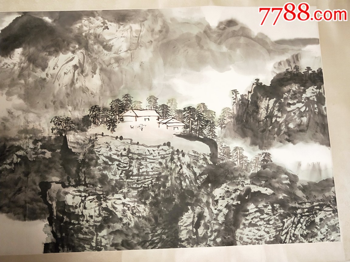 解金峰:69x136cm-山水国画原作【7788收藏】