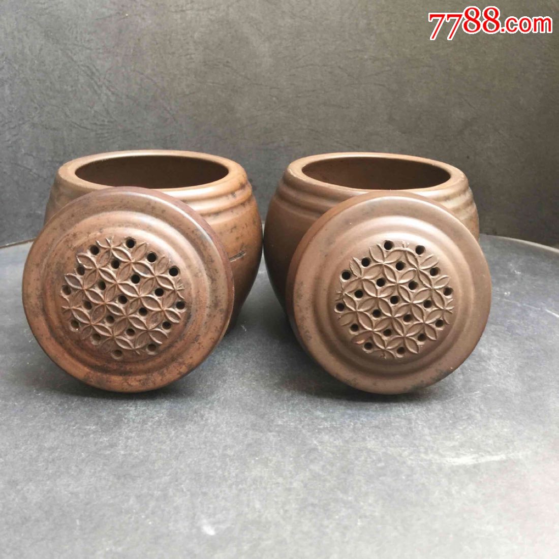 蛐蛐罐蟋蟀盆张宗玉大年份干枝梅花叫罐,促织金鸣款章