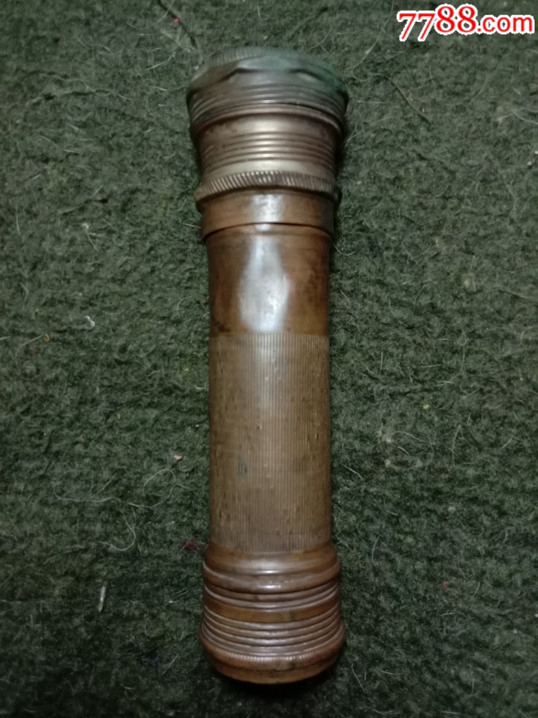 民国二战时期老电筒老式纯铜国产手电筒少见老物件复古收藏vintag