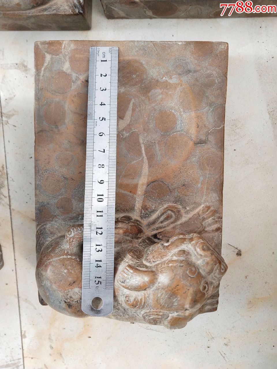 文玩文房用具石砚台材质金钱石富贵石5个合售