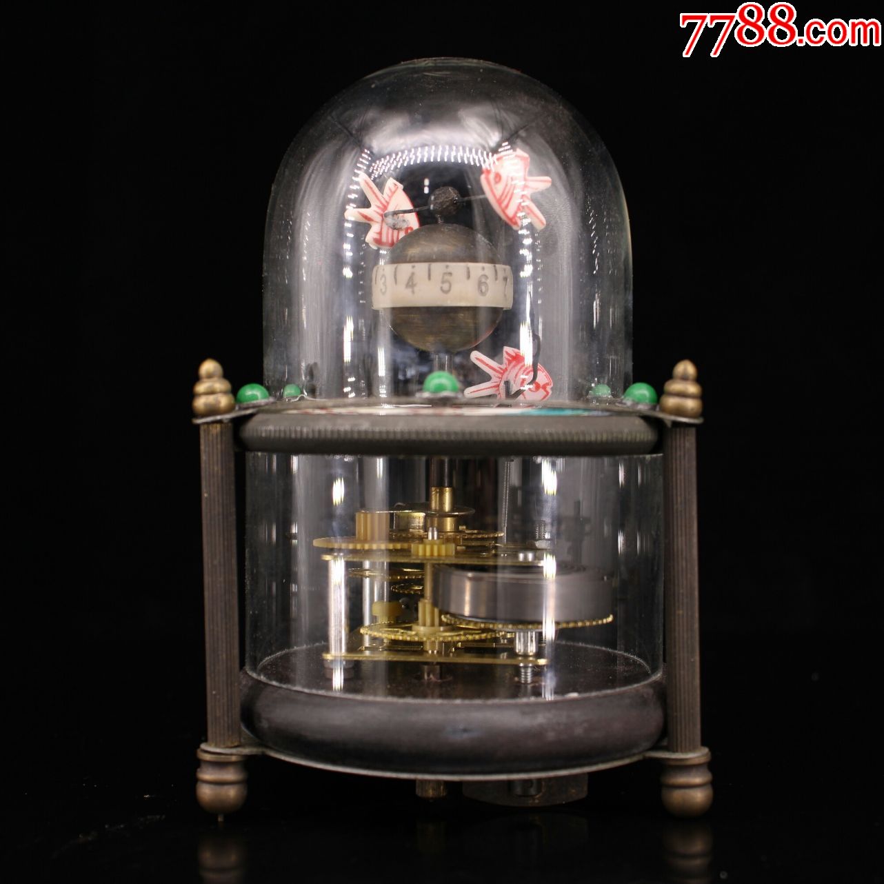 镶嵌宝石欧式古典钟表拉丝老式机械发条闹钟