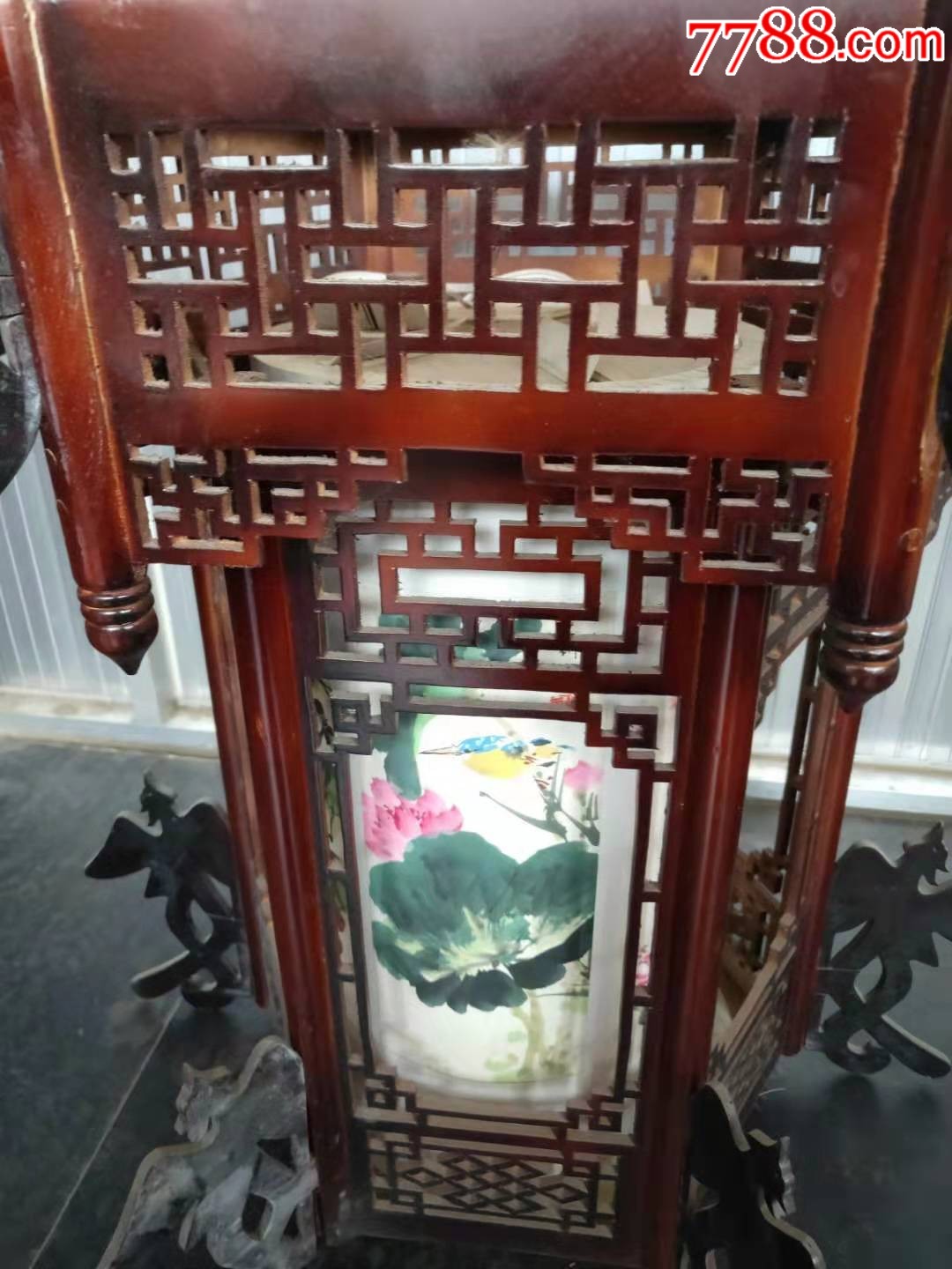 一对老灯笼,纯手绘画,包老,完整无残._第2张_7788木艺